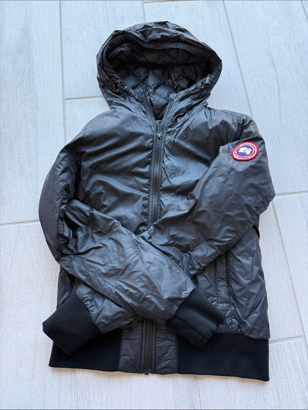 Canada Goose Women’s Black Hooded Bomber Jacket